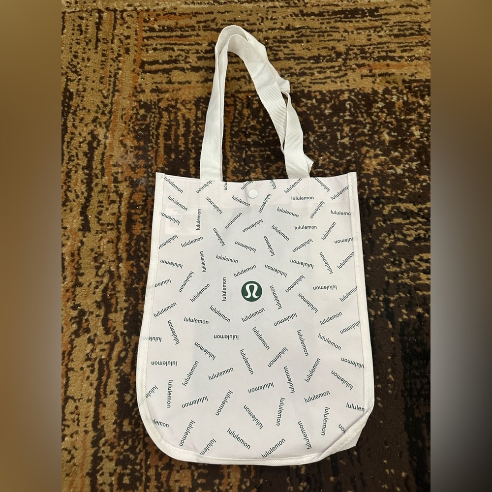 Lululemon limited edition white and green tote bag